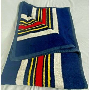Vintage Blue Yellow Red White Throw Blanket  59x75 Acrylic Blend Revert of Spain
